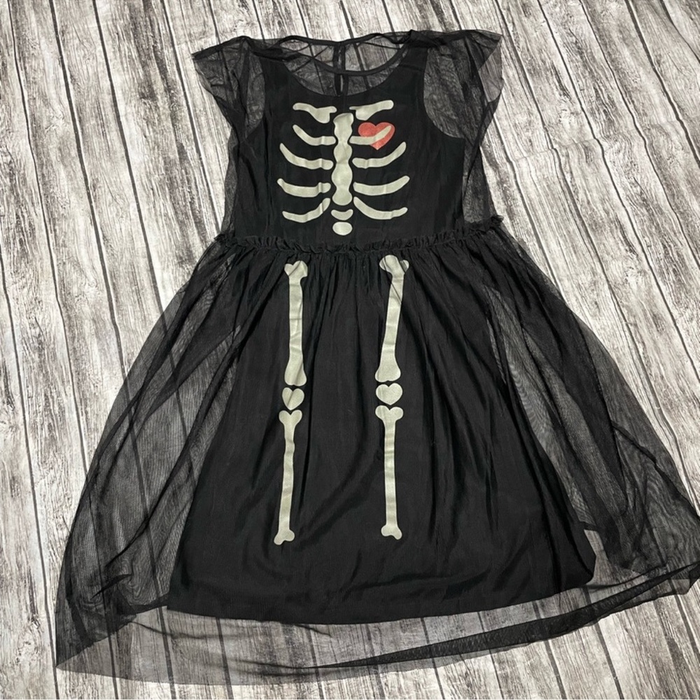 Girls size 6/7 H&M Halloween Skeleton dress costume - Picture 2 of 3
